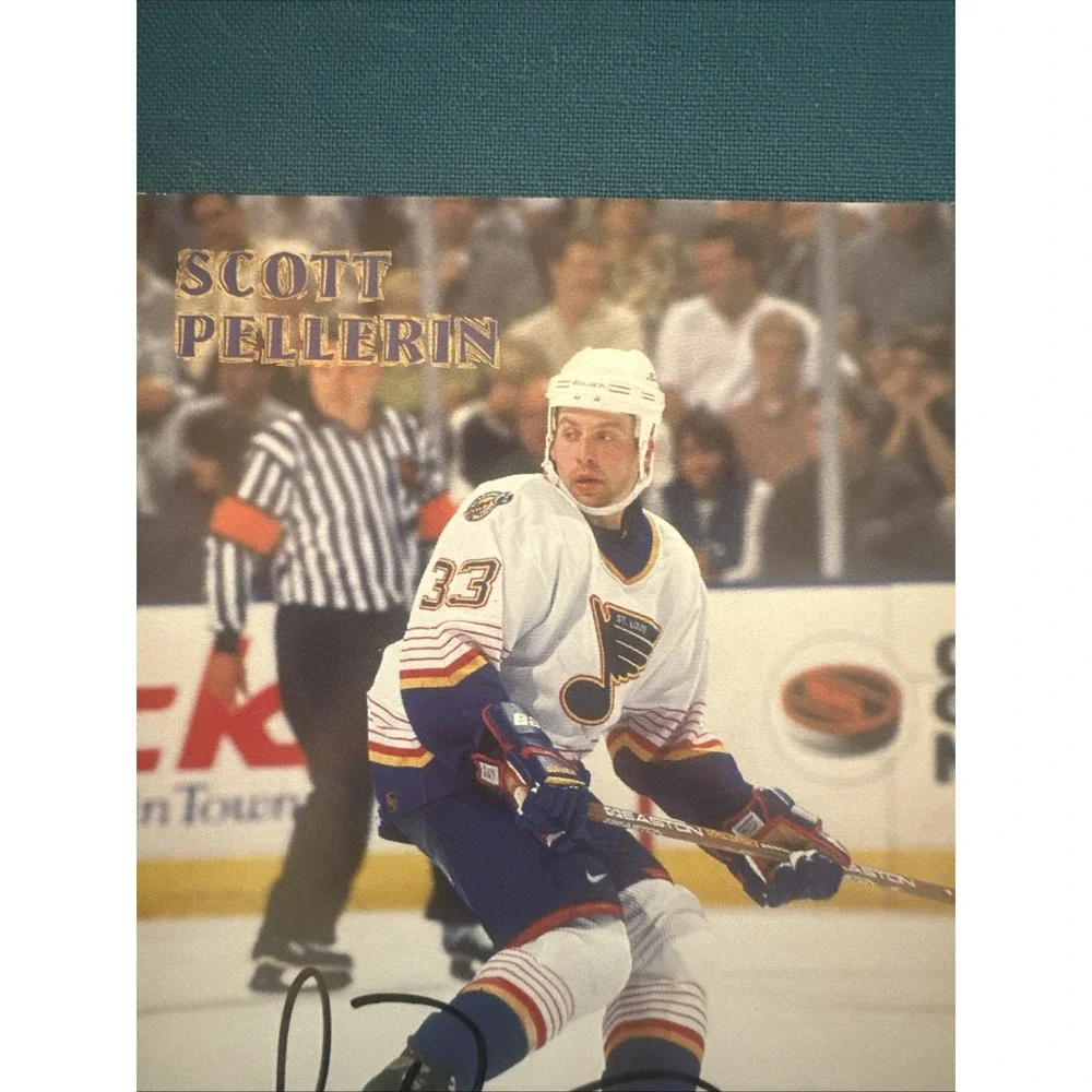 1997 Scott Pellerin Autographed Card #33 St Louis Blues 4x6